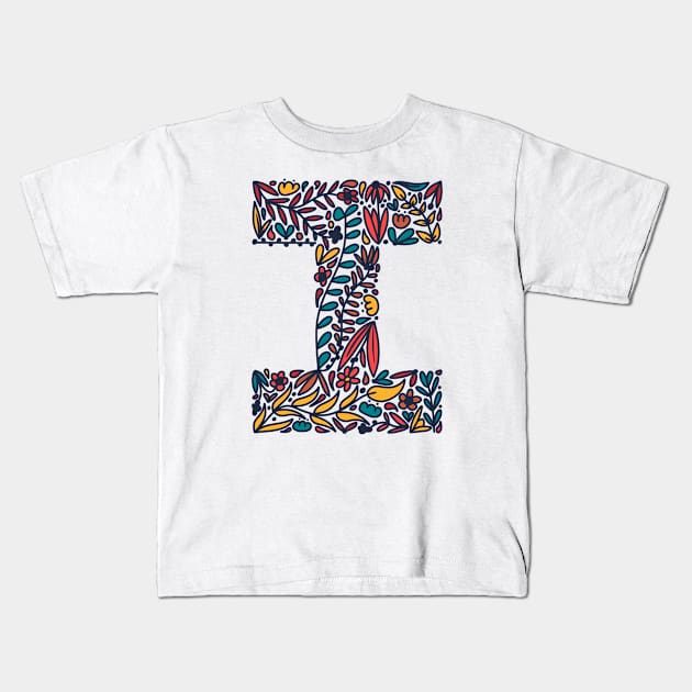 Tropical Letter I Kids T-Shirt by Cascade Patterns